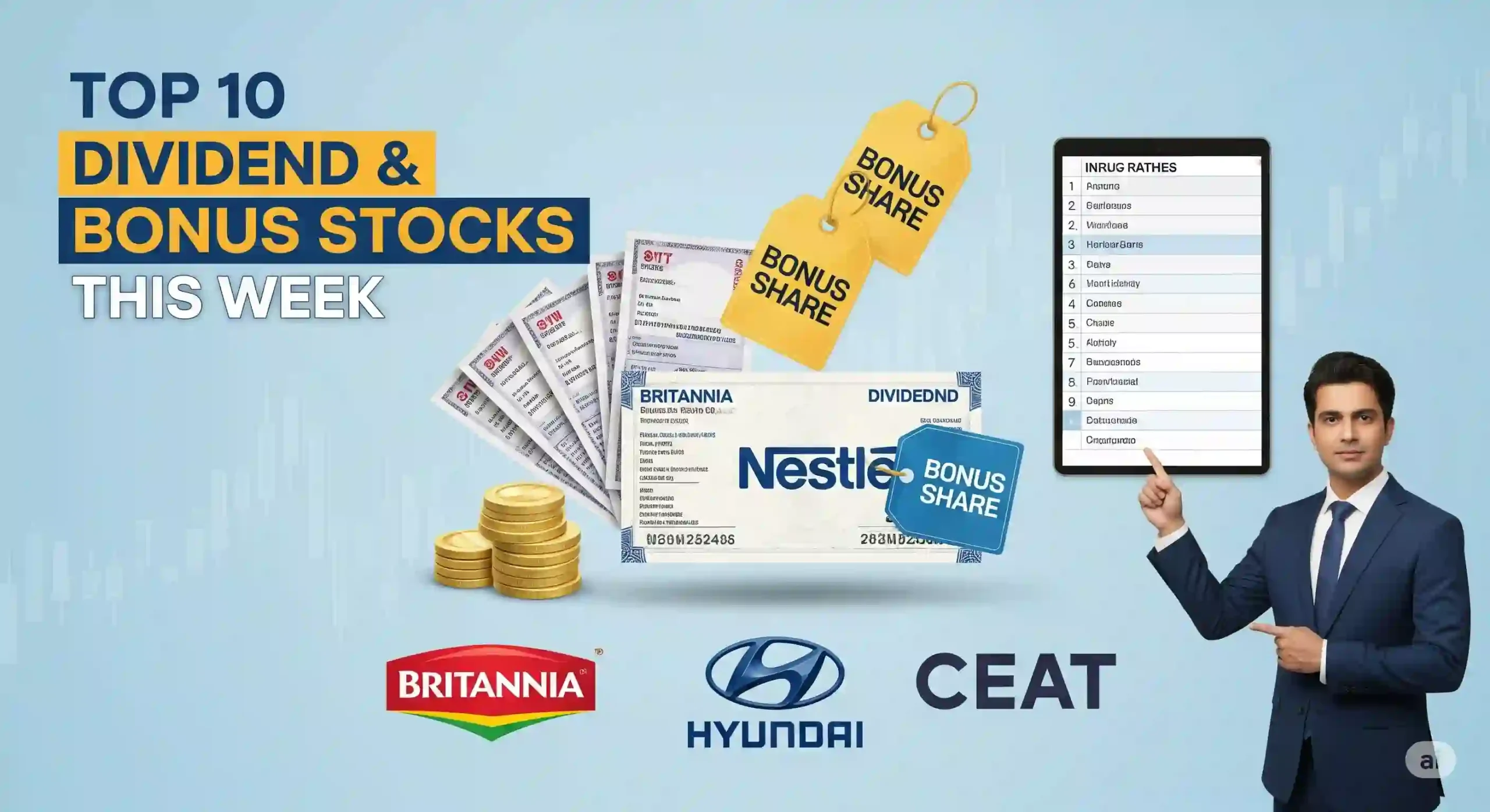 Best 10 Stocks Giving Dividends & Bonuses This Week