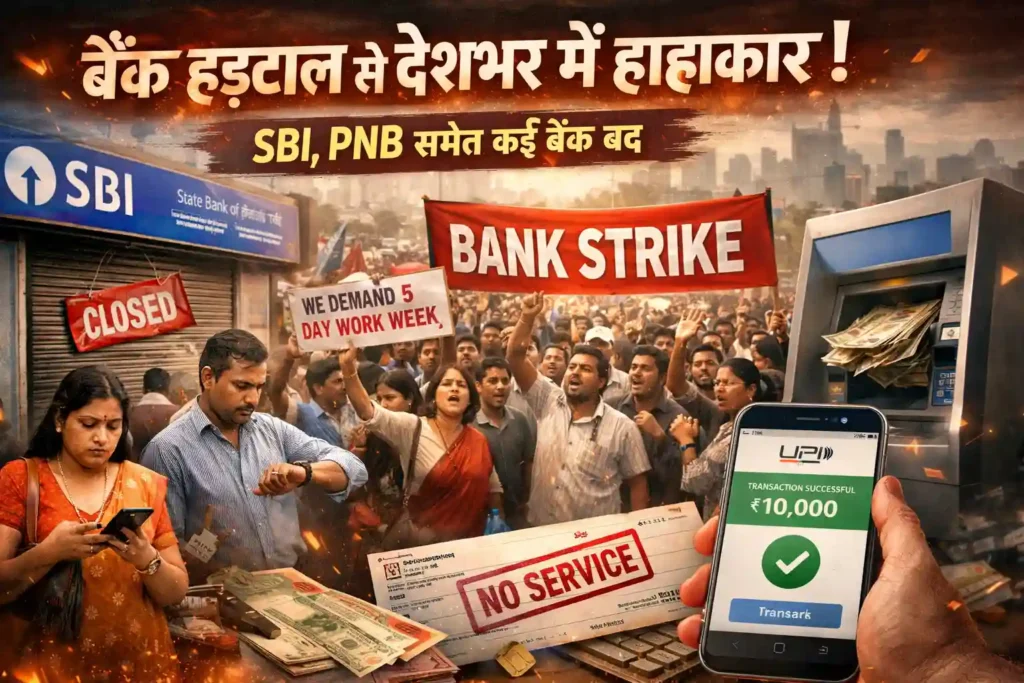 ब्रेकिंग न्यूज़: आज देशभर में बैंक हड़ताल, SBI-PNB समेत कई बैंक बंद, ग्राहकों में हड़कंप 1 bank strike january 27 2026 india sbi pnb bank closed nationwide