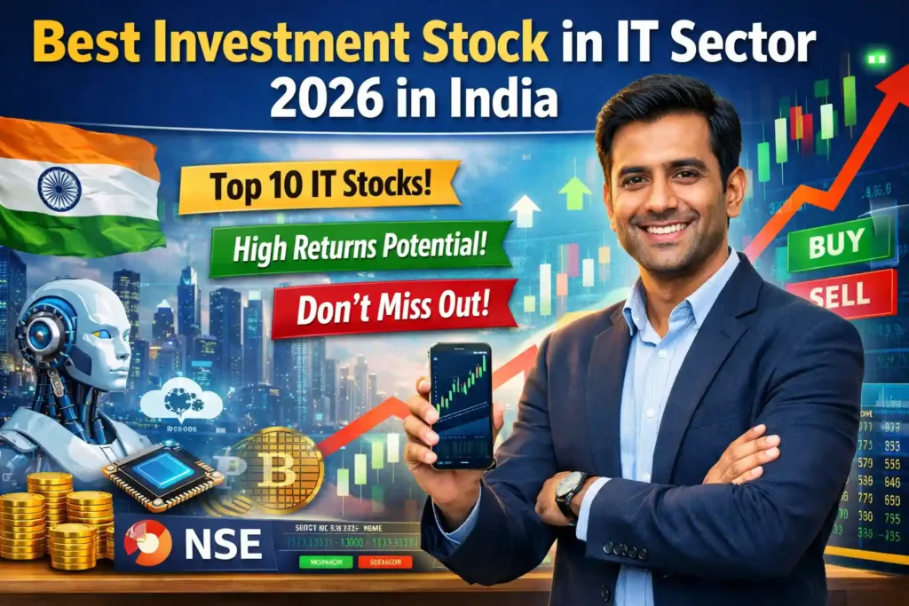 Best investment stock in IT sector 2026 in India showing top 10 IT stocks chart and NSE technology companies growth analysis